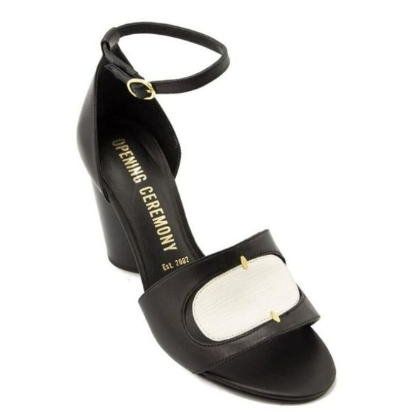 Opening Ceremony all leather architectural heel shoes/sandals/heels sz 36/ US 6 - Picture 1 of 16